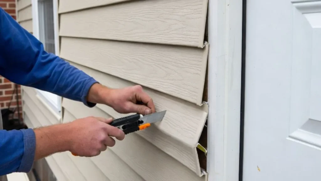 Vinyl siding around door installation