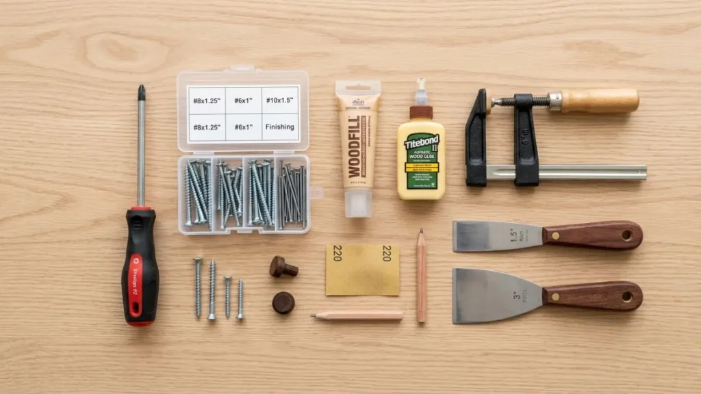 Wood repair tools materials
