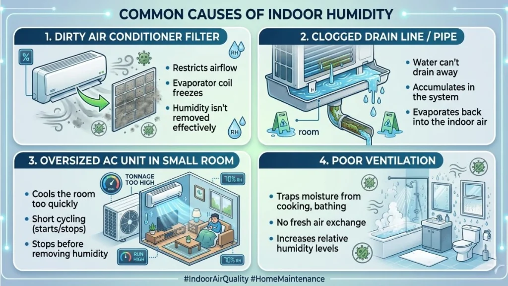 causes of humidity from window air conditioner
