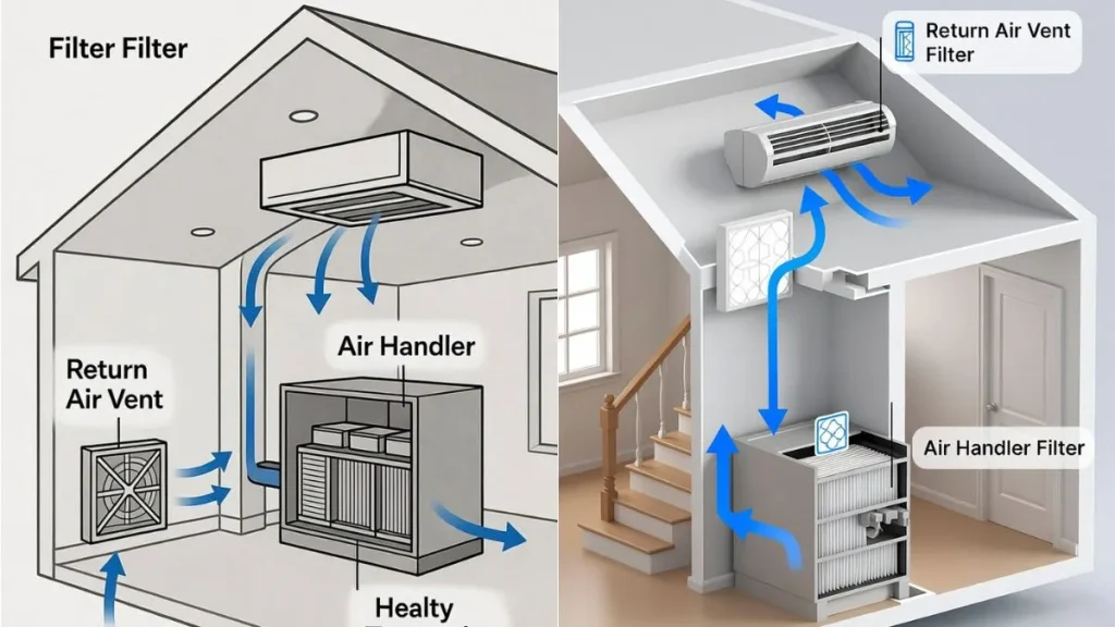 central air filter locations home