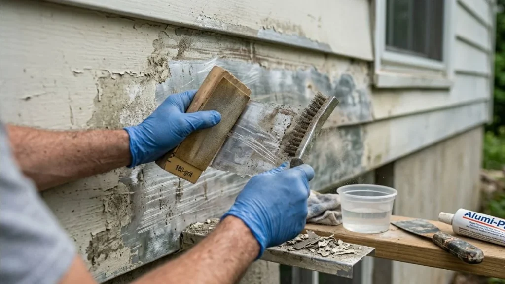 preparing aluminum siding surface cleaning