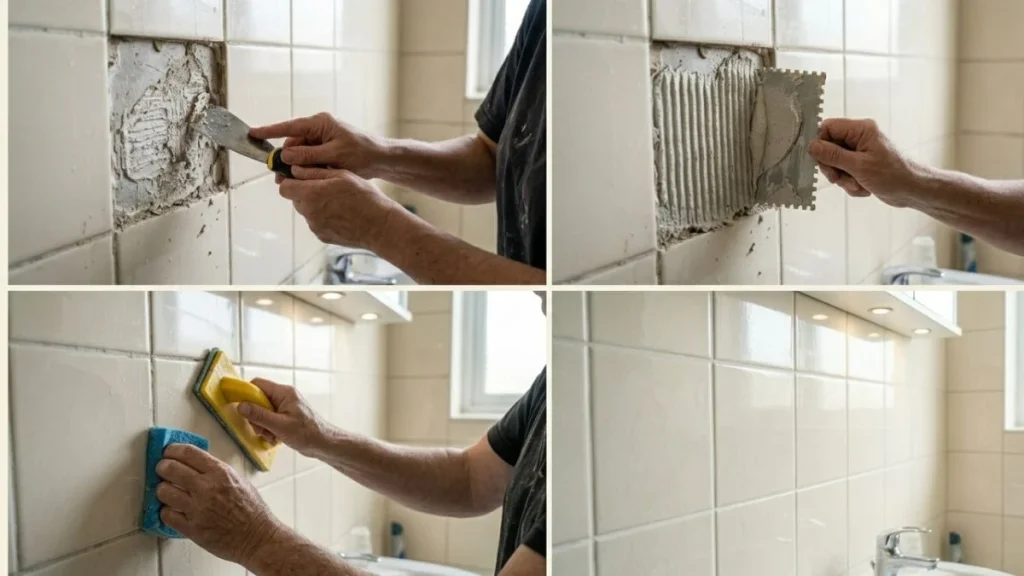 bathroom tile repair step by step