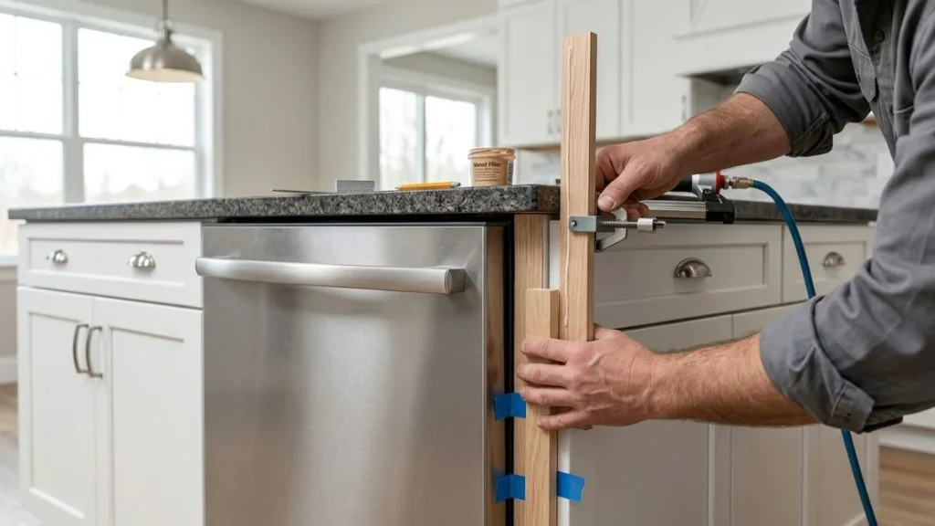 dishwasher gap filler strip installation