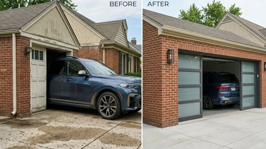 enlarge garage door opening