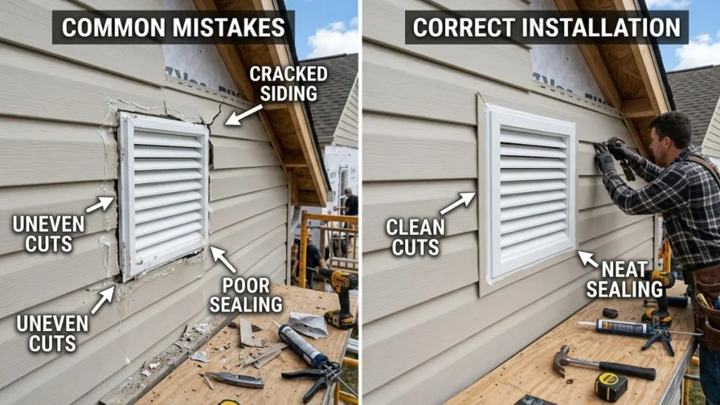 gable vent installation mistakes