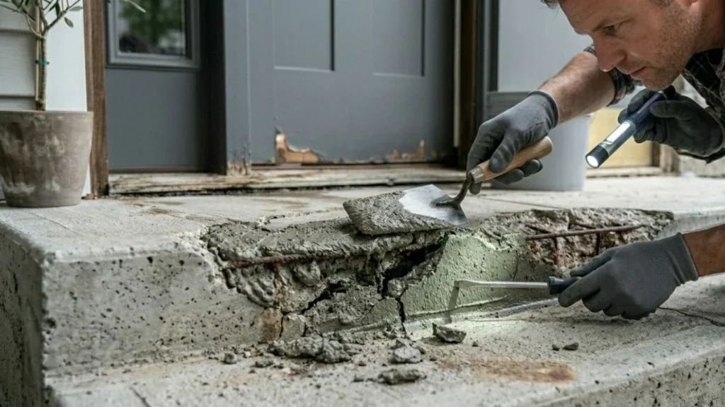 inspect-concrete-door-sill-damage