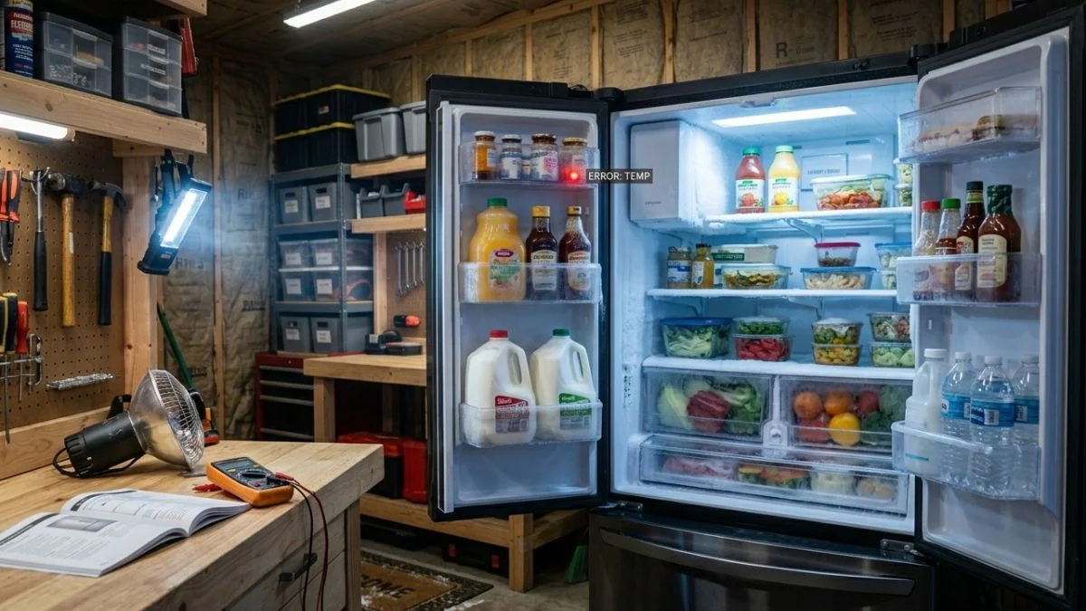 refrigerator in cold garage solution