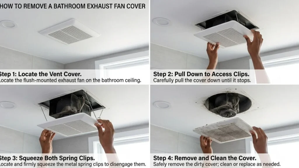 remove bathroom fan cover step by step
