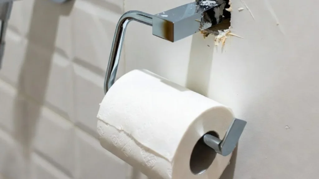 repair drywall toilet paper holder