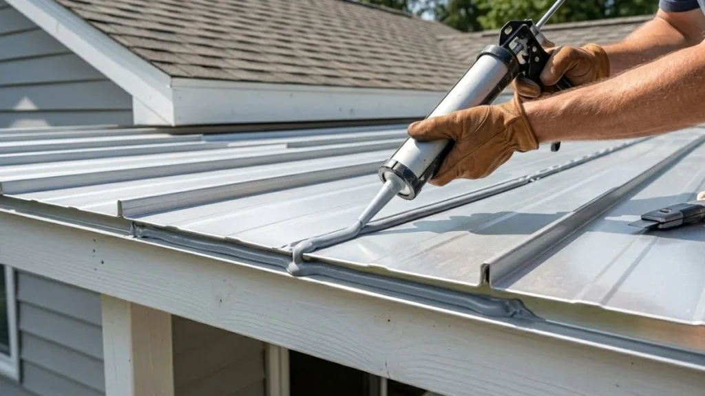 sealing-aluminum-porch-roof-seams