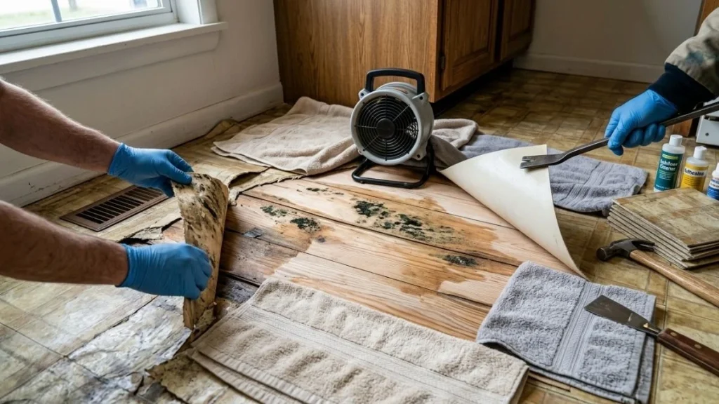 diy-linoleum-floor-water-repair