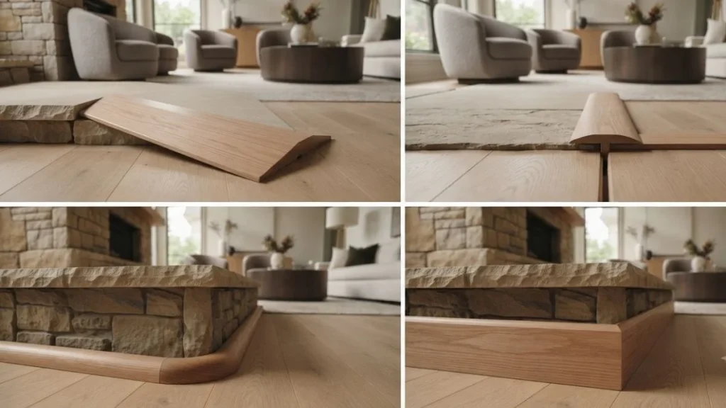 fireplace floor trim types
