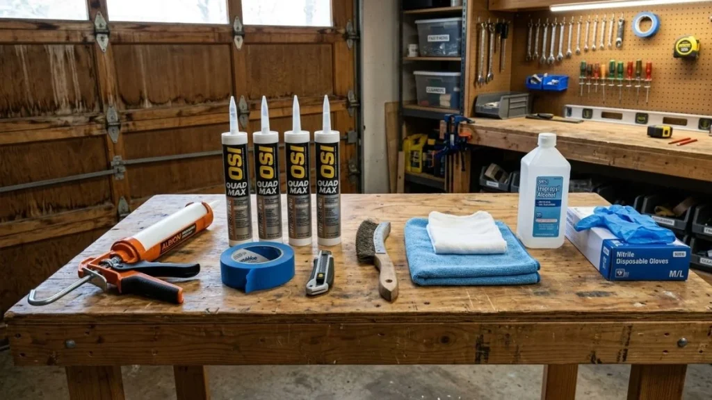 garage-door-caulking-tools-and-materials