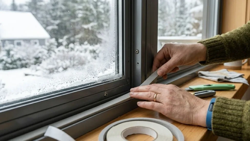 installing-weatherstripping-on-aluminum-window-frame
