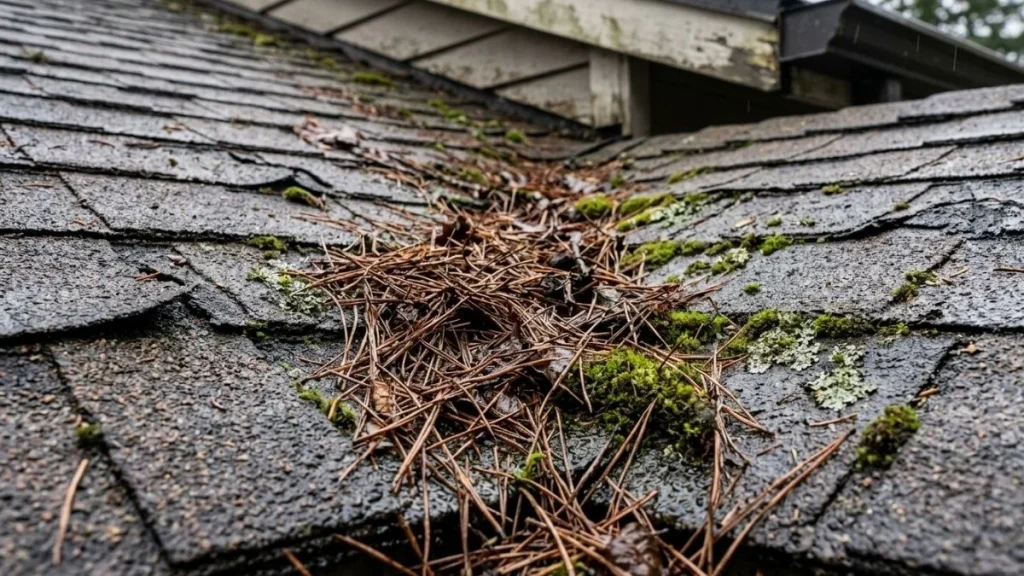 pine-needle-damage-on-roof.