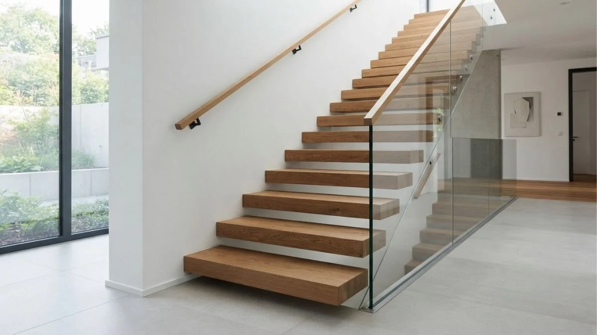staircase without skirt board