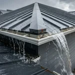 water-overshooting-gutter-metal