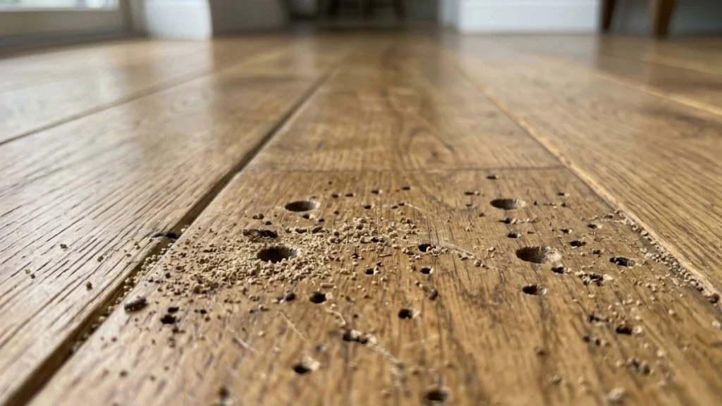 wood boring beetle hardwood floor damage
