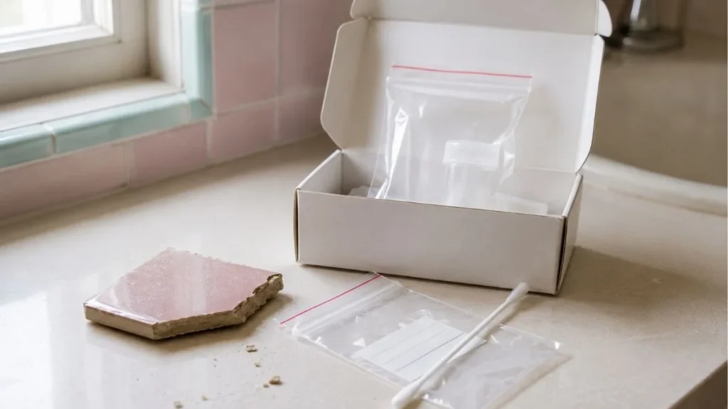 asbestos testing kit bathroom tile
