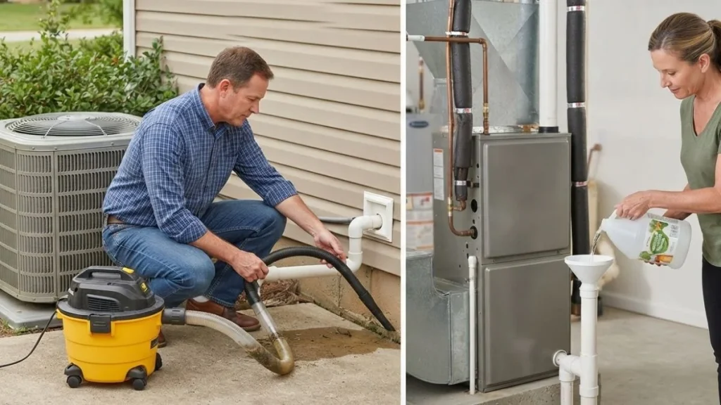 cleaning ac condensate drain line with shop vac
