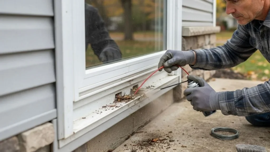 cleaning window weep holes