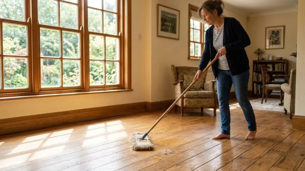 daily cleaning waxed hardwood floor