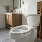 downstairs toilet bubbling when upstairs