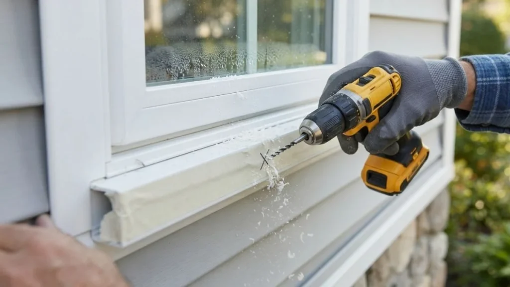 drilling weep holes step by step