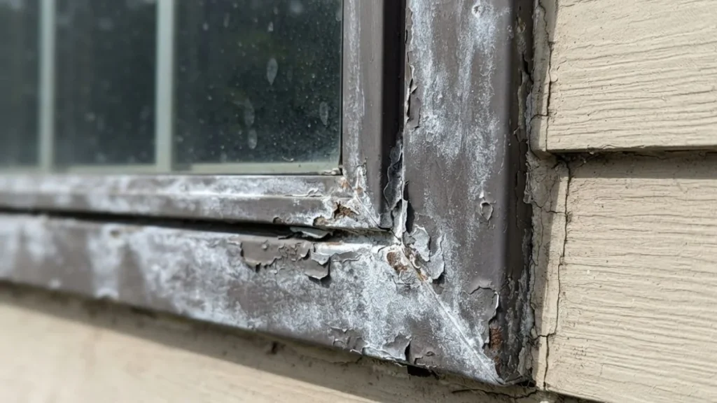 faded aluminum window trim
