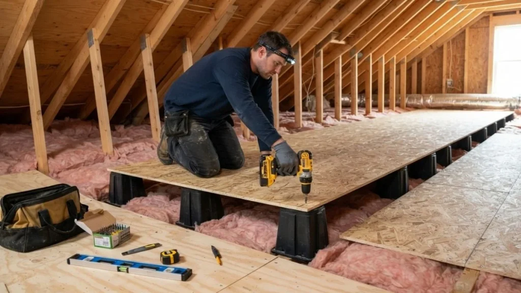 flooring attic over insulation