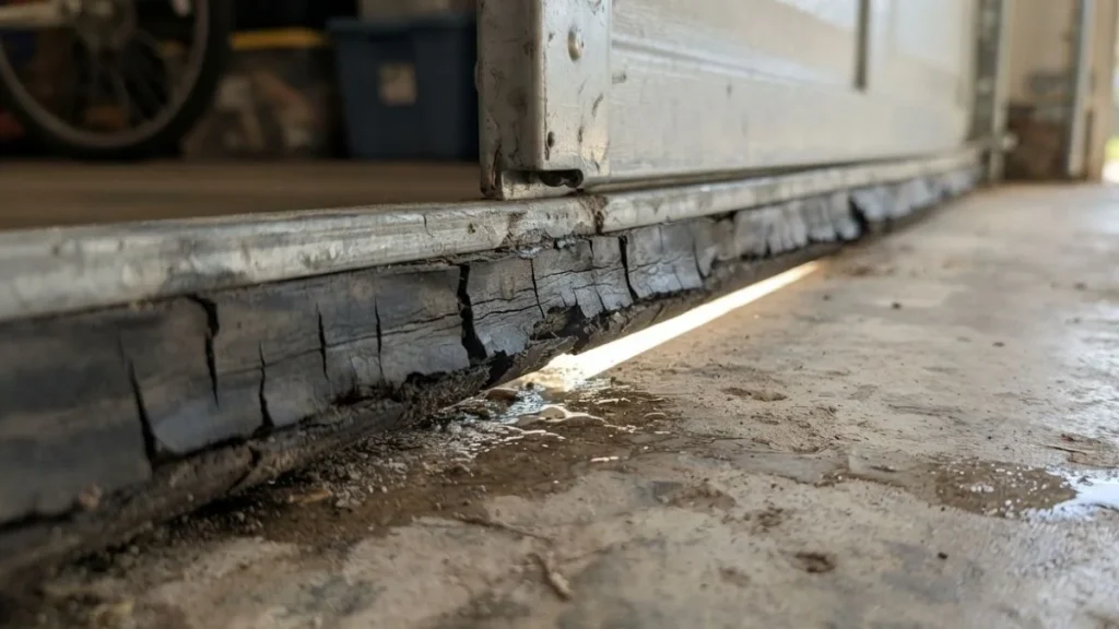 garage door bottom seal damage
