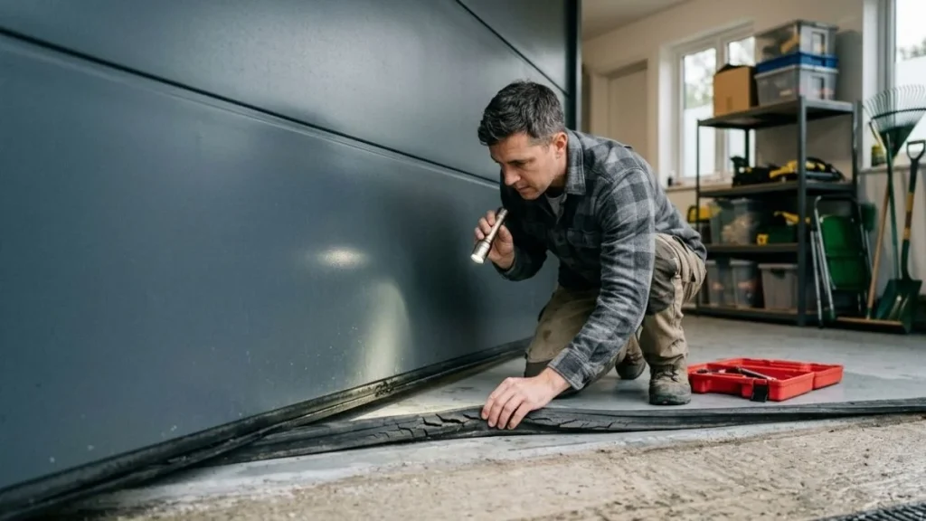 garage door bottom seal inspection