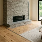 hardwood floor fireplace transition
