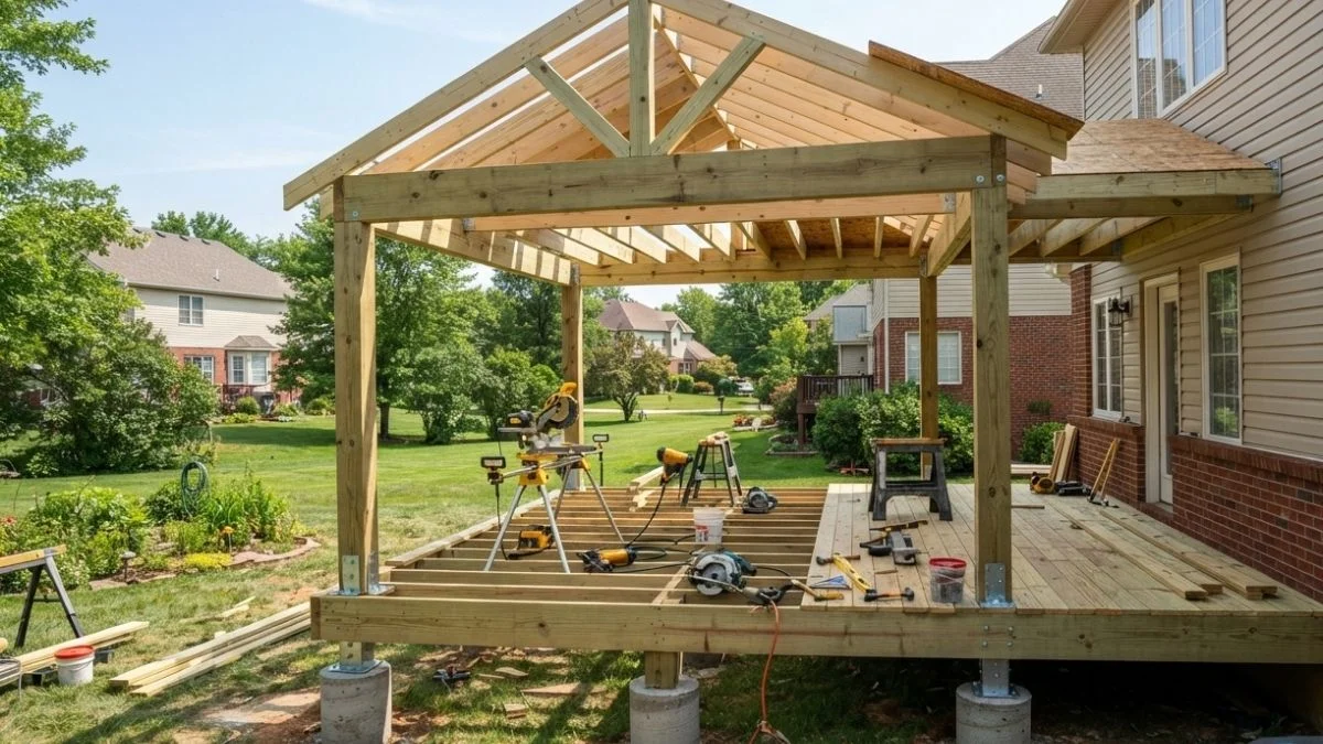 how to attach deck roof support posts