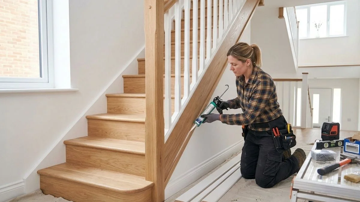 how to fill gaps on sides of stairs