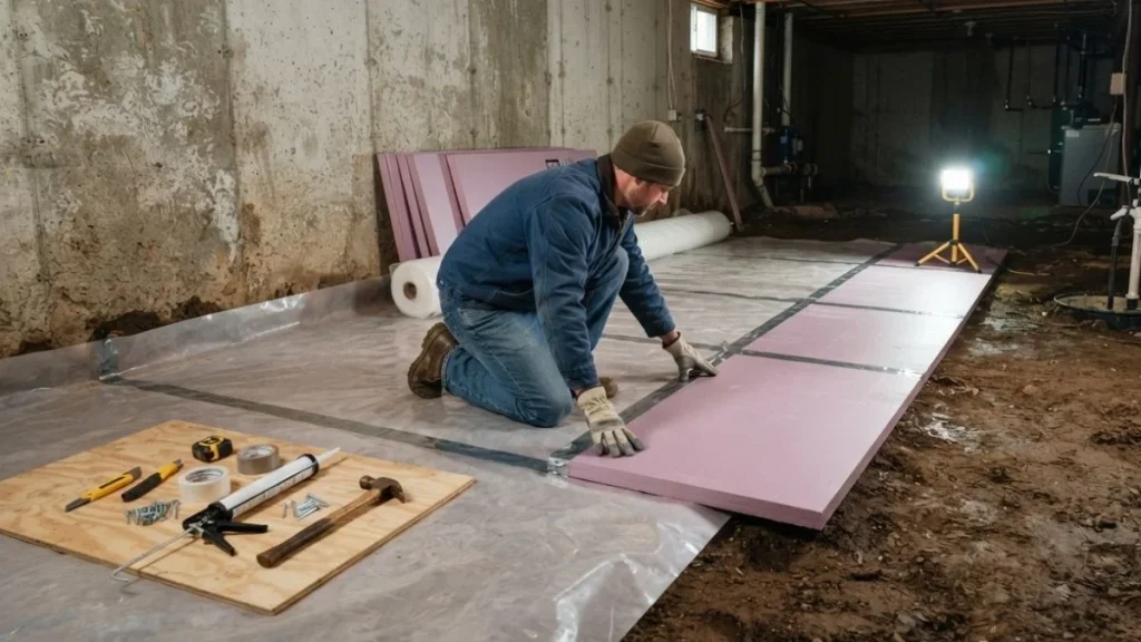 how to insulate a dirt floor basement
