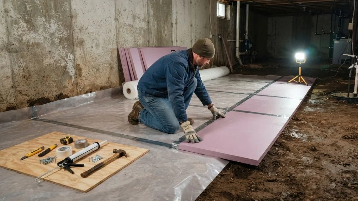 how to insulate a dirt floor basement