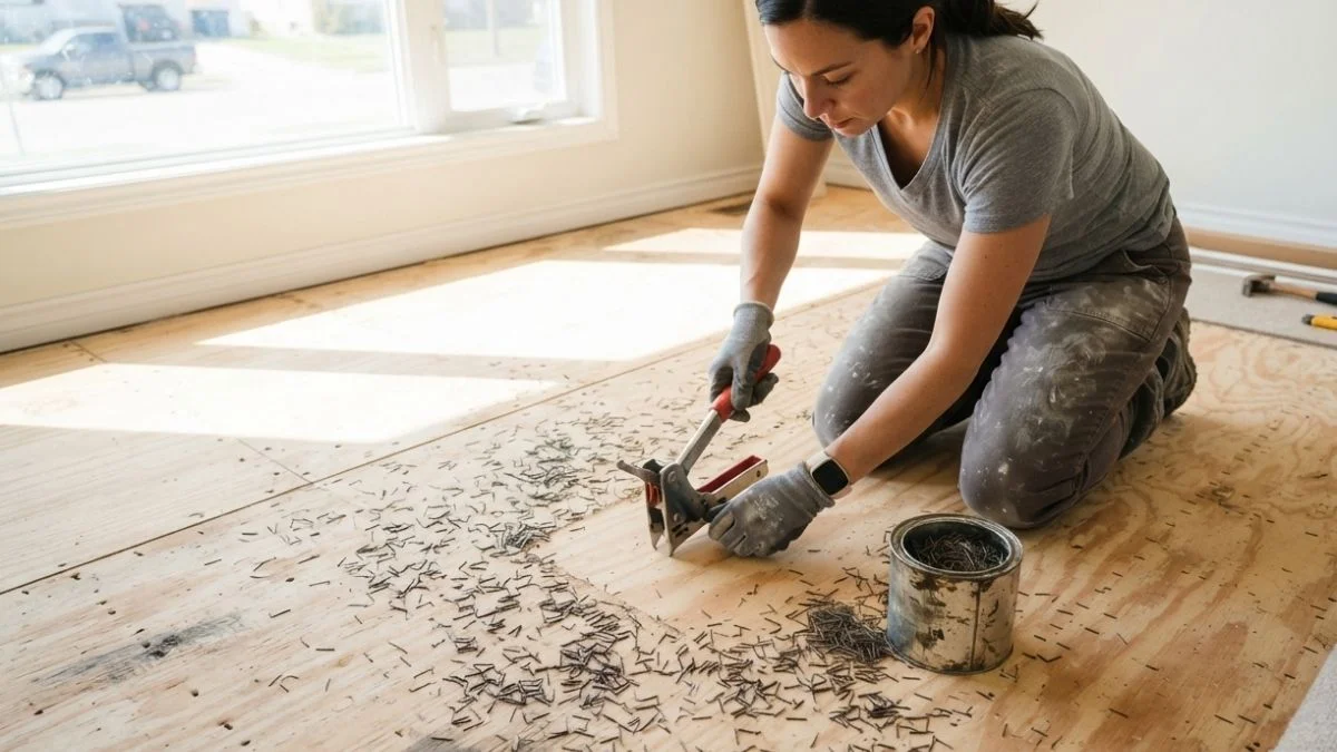 how to remove staples from subfloor