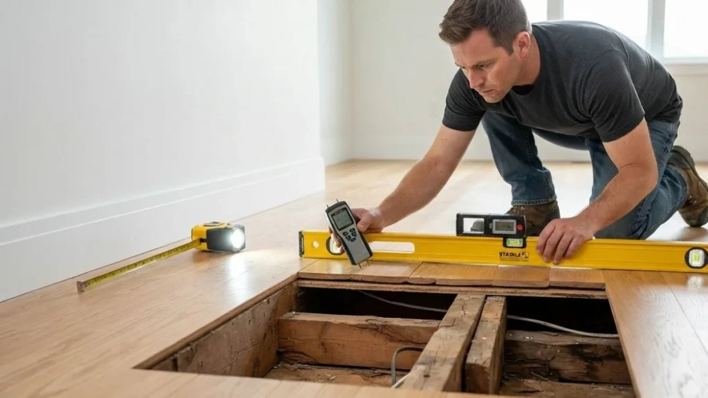 inspecting uneven second floor