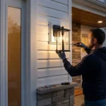 install outdoor lights on vinyl siding