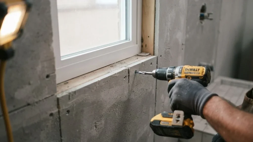 installing cement board shower window frame