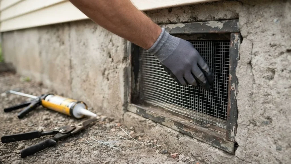 installing hardware cloth vent screen