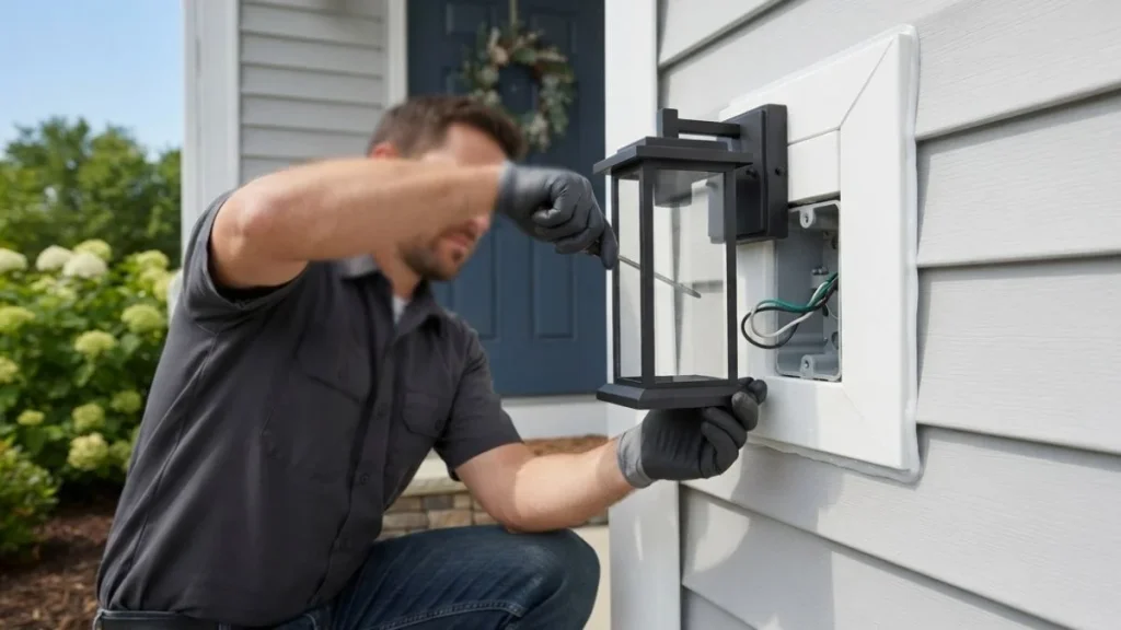 installing light fixture on vinyl siding