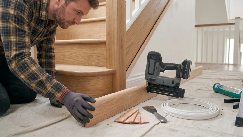 installing stair stringer gap filler