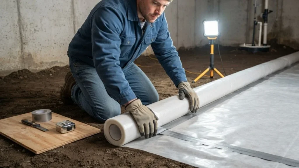 installing vapor barrier basement
