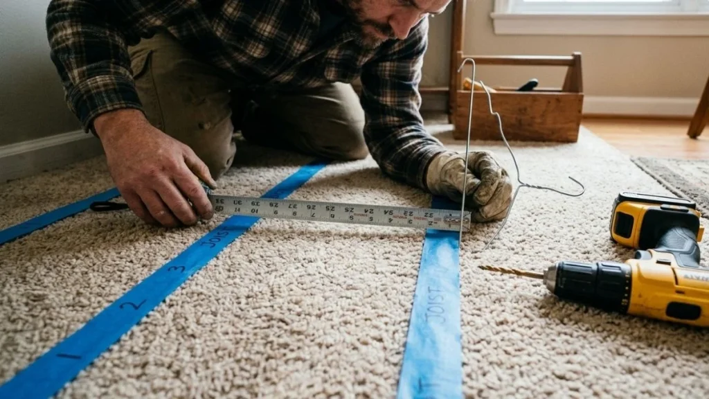 locating floor joists under carpet