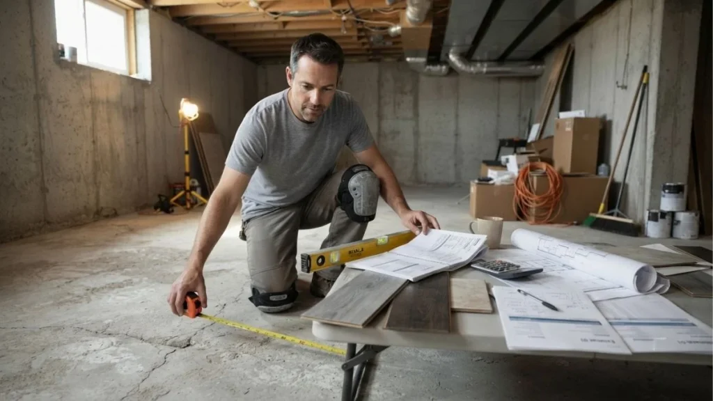 planning basement floor leveling project
