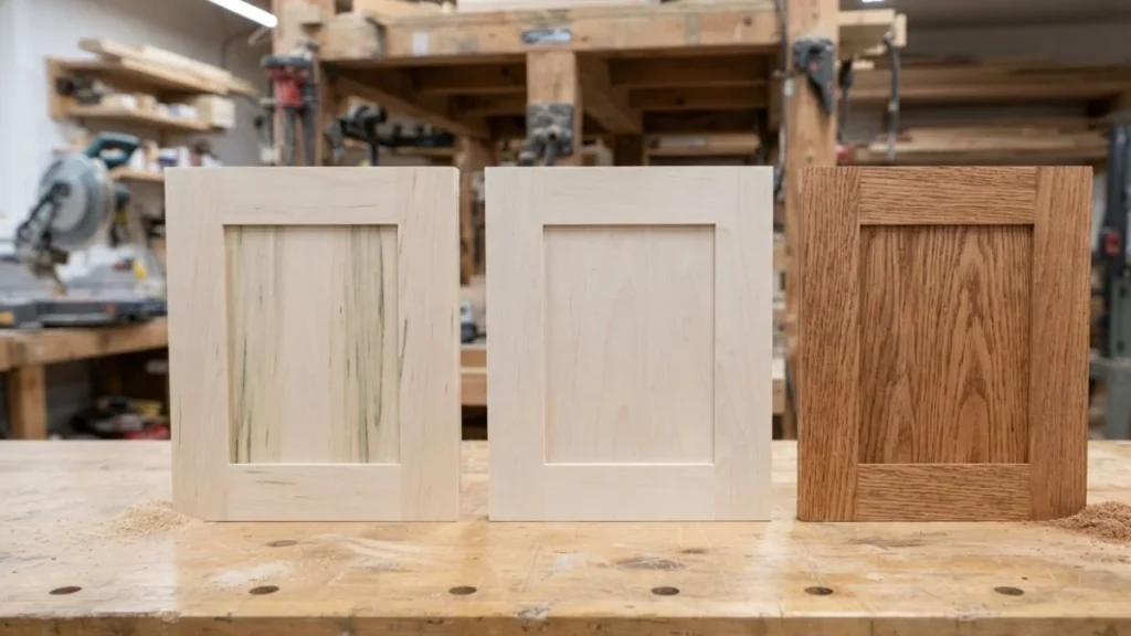 poplar vs maple vs oak cabinets
