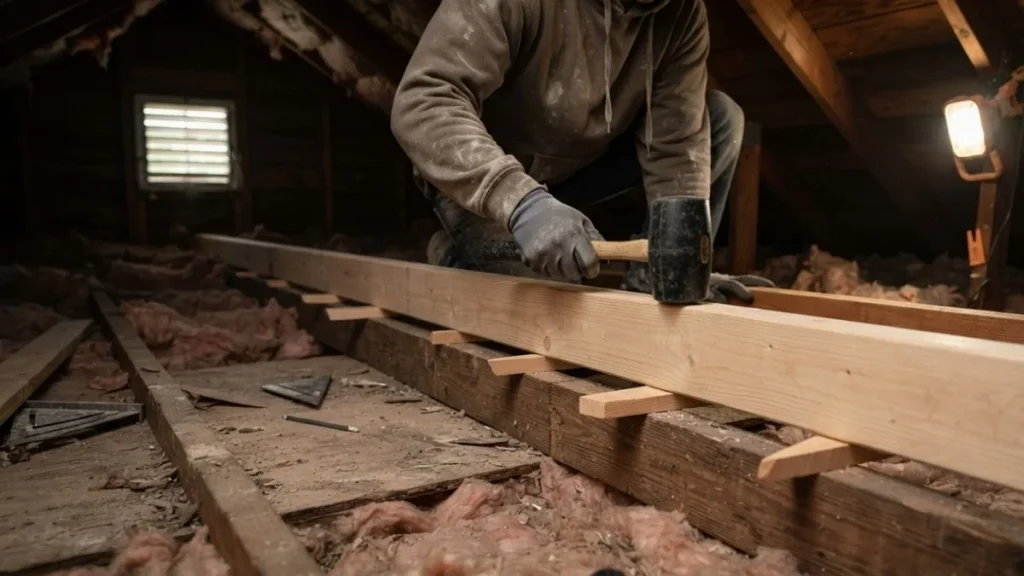 positioning sister joist attic installation