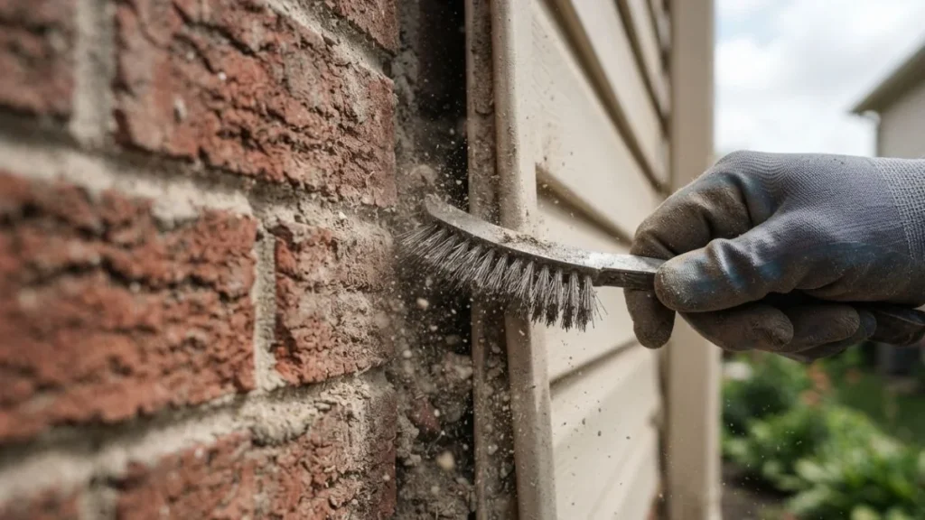 preparing joint before caulking brick siding
